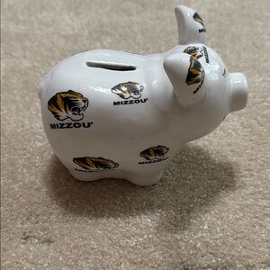 Mizzou White Piggy Bank